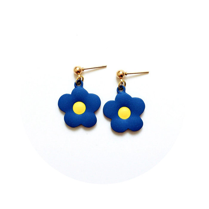 Wholesale Earrings Alloy Ceramic Color Flower Earrings MOQ≥10 JDC-ES-Lxx003