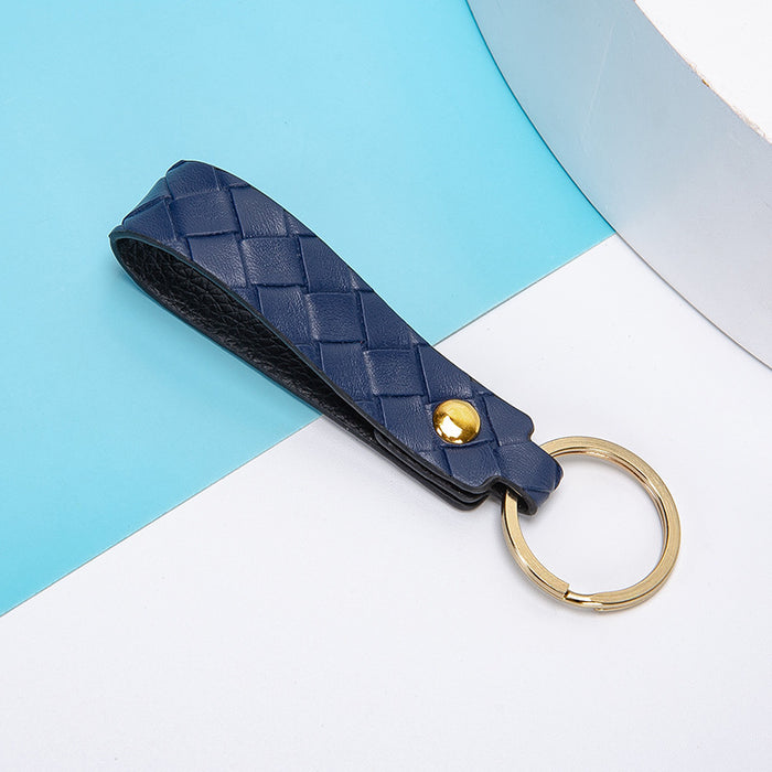 Wholesale Keychains PU Leather Car Simple Solid Color Woven JDC-KC-XingR009