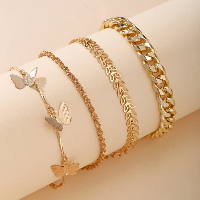 Jewelry WholesaleWholesale personalized butterfly chain multi-layer Anklets JDC-AS-Xy260 Anklet 晓茵 %variant_option1% %variant_option2% %variant_option3%  Factory Price JoyasDeChina Joyas De China