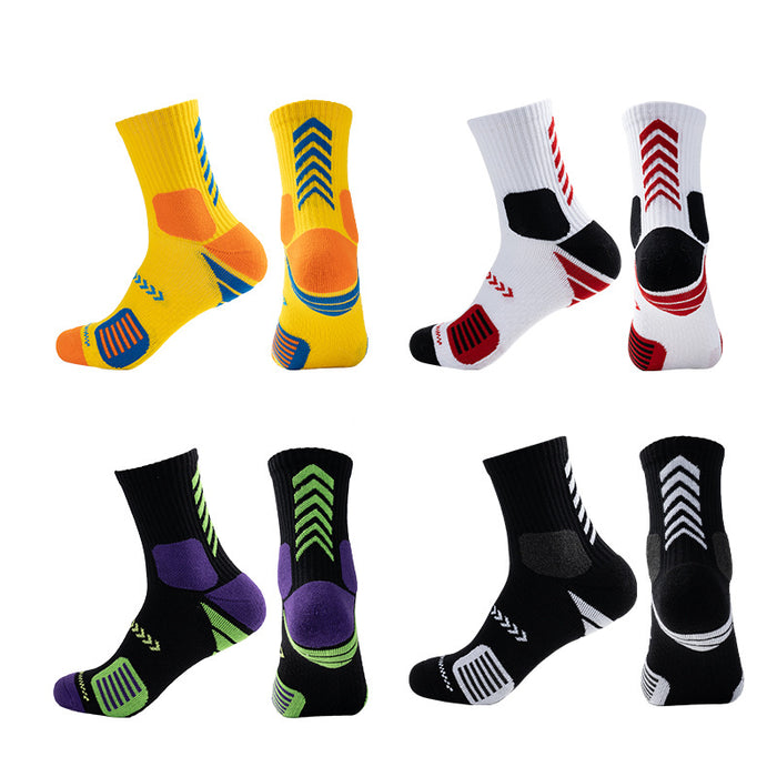 Wholesale Thickened Towel Bottom Mid Tube Elite Sports Socks Arrow JDC-SK-TengYu004