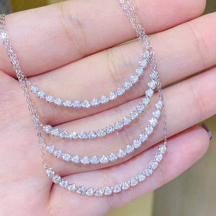 Wholesale smiley face full diamond necklace zircon clavicle chain JDC-NE-CaoS050