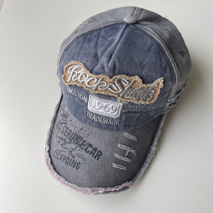 Wholesale hat fabric baseball cap sunscreen sunshade distressed denim JDC-FH-JIER004