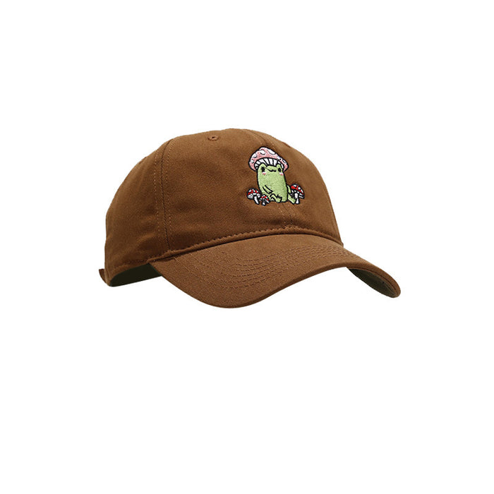 Wholesale Cartoon Frog Mushroom Embroidery Cotton Baseball Cap MOQ≥2 JDC-FH-LvYi013