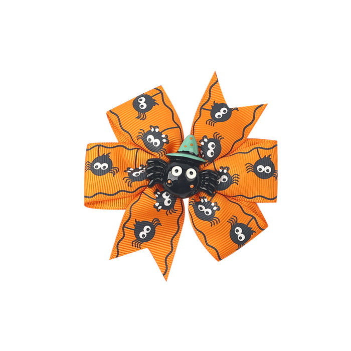 Wholesale Children's Hair Clip Halloween Bat Bow Pumpkin Head JDC-HC-qiun007