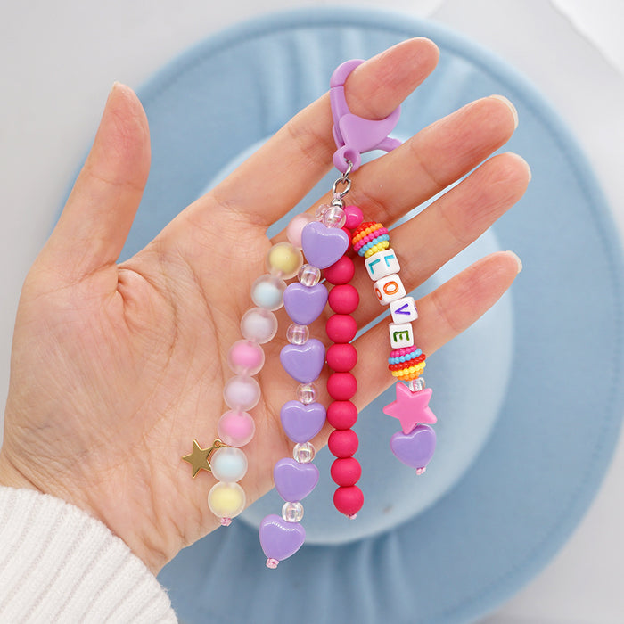 Jewelry WholesaleWholesale Boho Resin Soft Pottery Hand Woven Beaded Flower Smiley Keychain JDC-KC-Yuxz001 Keychains 煜星珠 %variant_option1% %variant_option2% %variant_option3%  Factory Price JoyasDeChina Joyas De China