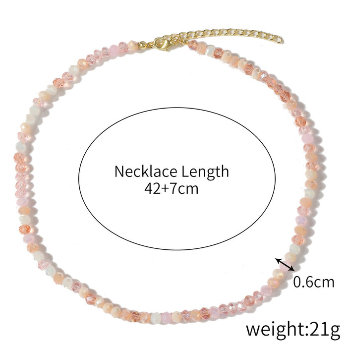 Wholesale crystal beaded collarbone chain natural crystal necklace JDC-NE-ManY004