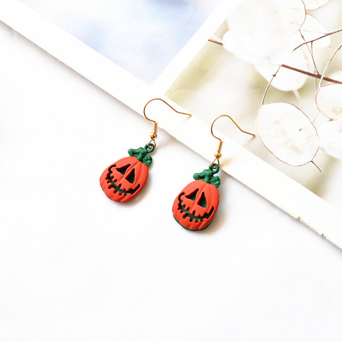 Wholesale Earrings Alloy Ceramic Halloween Skull Earrings JDC-ES-Xienuo006