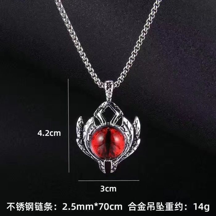 Wholesale Necklace Titanium Steel Luminous Demon Eye Fluorescent MOQ≥2 JDC-NE-DanYuan002