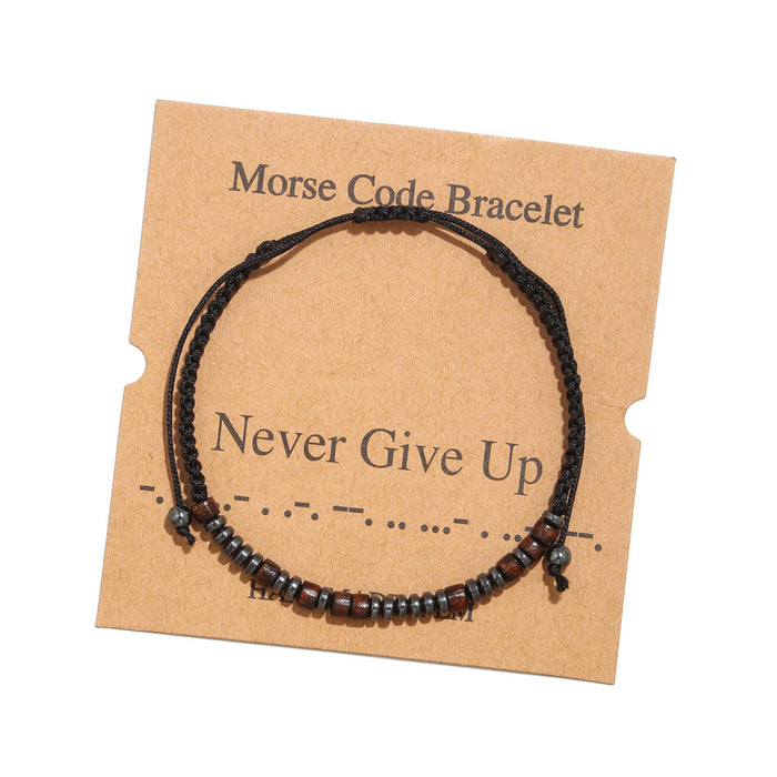 Wholesale Morse Code Crystal Couple Bracelet JDC-BT-ZhuJ003