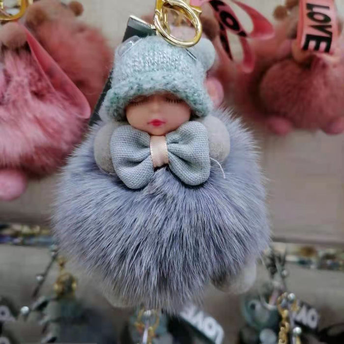 Wholesale Hairball Sleeping Doll Plush Keychain MOQ≥2 JDC-KC-HGuan001