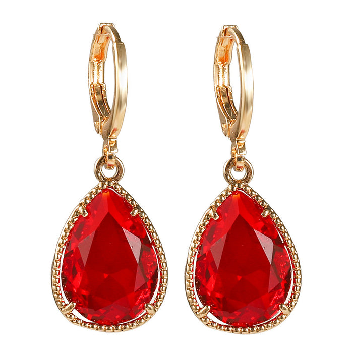 Wholesale Crystal Copper Rare Earth Glass Water Drop Earrings MOQ≥2 JDC-ES-Yongz003