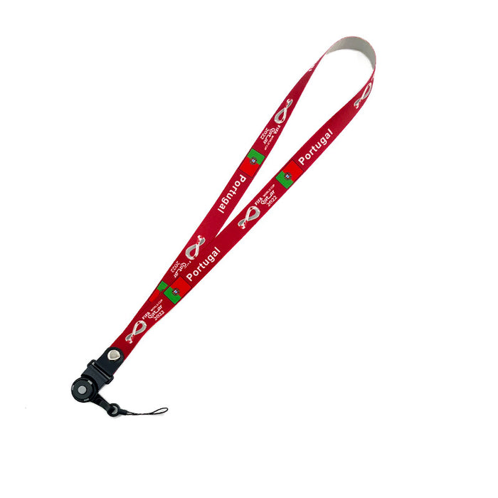 Wholesale Keychains Polyester Fabric Plastic Buckle 2022 Qatar World Cup Lanyard Keychain MOQ≥2 JDC-KC-KErM002