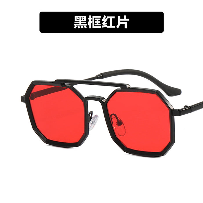 Wholesale Steampunk Double Bridge Sunglasses Men Polygon JDC-SG-KD169