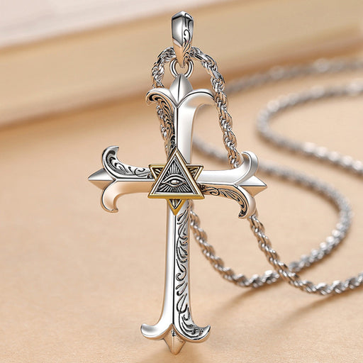 Jewelry WholesaleWholesale Cross Pendant Men's Fashion Personality Hip Hop Retro Necklace JDC-NE-HuaYuL004 Necklaces 华优乐 %variant_option1% %variant_option2% %variant_option3%  Factory Price JoyasDeChina Joyas De China