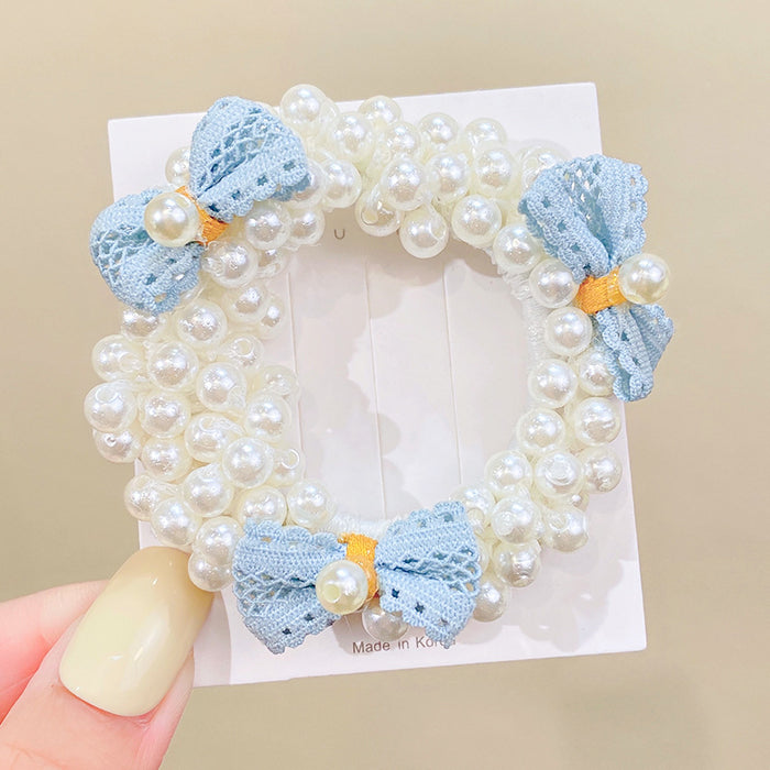 Wholesale Bow Knot Pearl Hair Ring High Elasticity Headband JDC-HS-I415