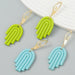 Jewelry WholesaleWholesale Palm Shape Resin Alloy Stripe Earrings JDC-ES-JL956 Earrings 氿乐 %variant_option1% %variant_option2% %variant_option3%  Factory Price JoyasDeChina Joyas De China