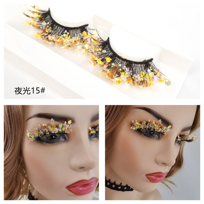 Wholesale 3D Luminous Synthetic Fiber False Eyelashes Glow  MOQ≥3 JDC-EY-ZXin001