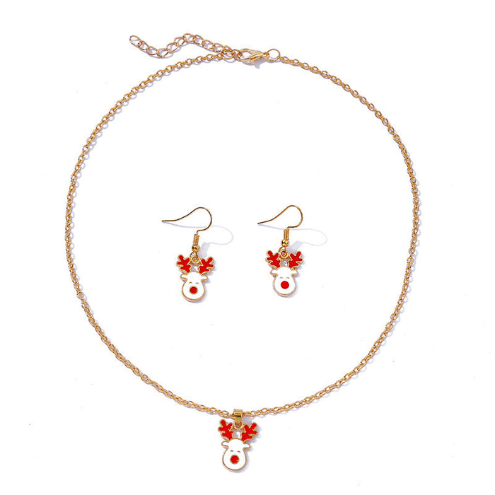 Wholesale Necklaces Alloy Christmas Collection Necklace Earrings Set MOQ≥2set JDC-NE-KaiWei008