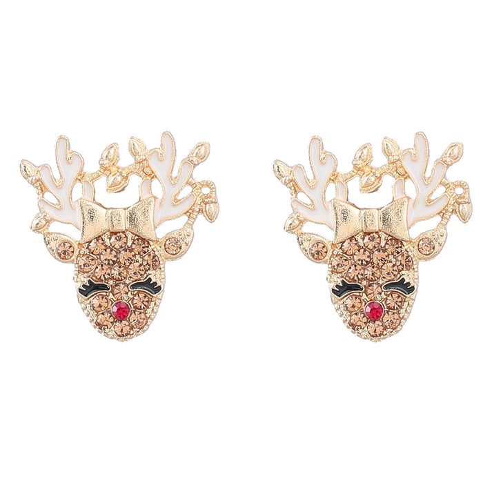 Wholesale Earrings Alloy Christmas Diamond Elk Earrings JDC-ES-JL1046