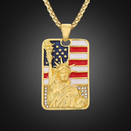 Jewelry WholesaleWholesale Alloy Independence Day Hip Hop Necklace JDC-NE-XunO040 Necklaces 循欧 %variant_option1% %variant_option2% %variant_option3%  Factory Price JoyasDeChina Joyas De China