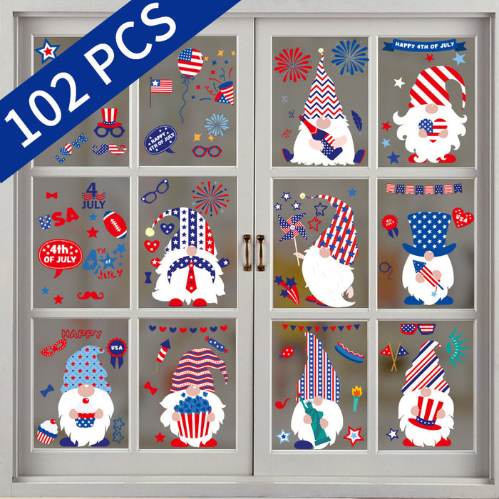 Wholesale 4th of July Independence Day PVC Window Sticker MOQ≥2 JDC-ST-JJian001