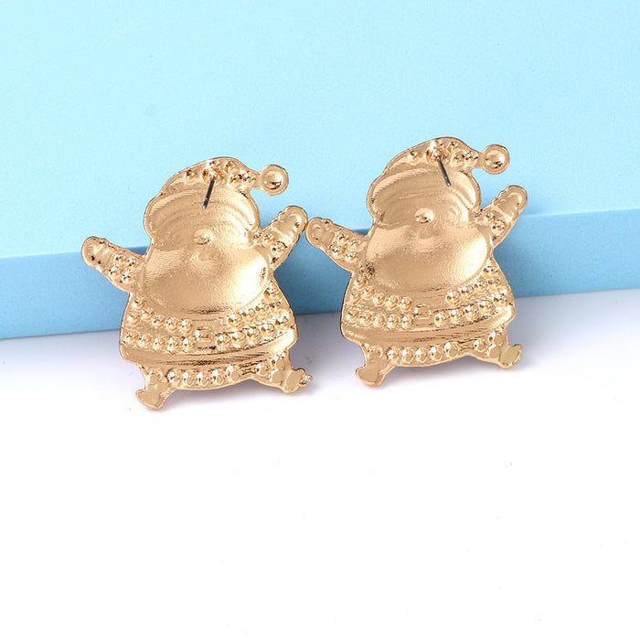 Wholesale Earrings Alloy Diamonds Christmas Santa Claus JDC-ES-JJ329