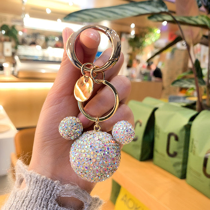 Wholesale creative full diamond cartoon Rhinestone Keychain  MOQ≥2 （M) JDC-KC-STian004