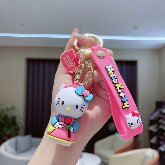 Wholesale kt cat key ring small keychain doll cute pendant keychain MOQ≥2 JDC-KC-AnG016