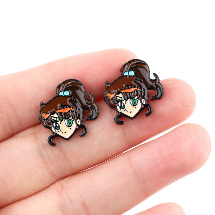 Wholesale Earring Alloy Cute Cartoon Cat Stud Earrings (M) JDC-ES-kubei010