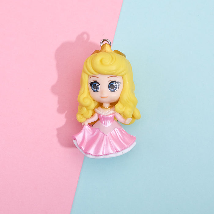 Wholesale keychain pvc blind box 6 cute princess fridge stickers doll MOQ≥10 JDC-KC-QMou017