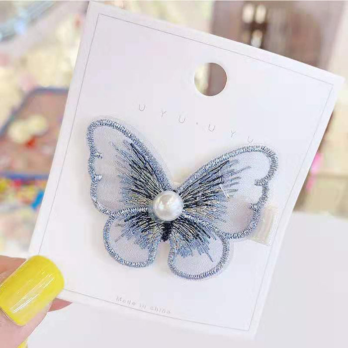 Jewelry WholesaleWholesale pearl Butterfly Girl Hair Clip JDC-HC-YiL003 Hair Clips 艺麟 %variant_option1% %variant_option2% %variant_option3%  Factory Price JoyasDeChina Joyas De China