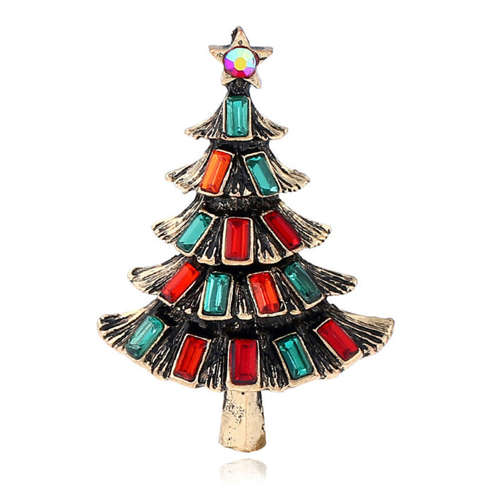 Wholesale Brooch Alloy Vintage Diamond Christmas Tree JDC-BC-ZhuiX003