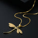 Jewelry WholesaleWholesale Copper Gold Plated Micro Inlaid Zircon Dragonfly Pendant Clavicle Chain Set JDC-NE-yiseng008 Necklaces 镱森 %variant_option1% %variant_option2% %variant_option3%  Factory Price JoyasDeChina Joyas De China