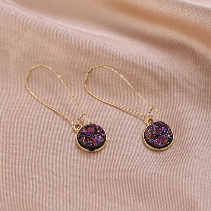 Wholesale Color Gypsophila Round Resin Earrings Crystal Earrings JDC-ES-CM027