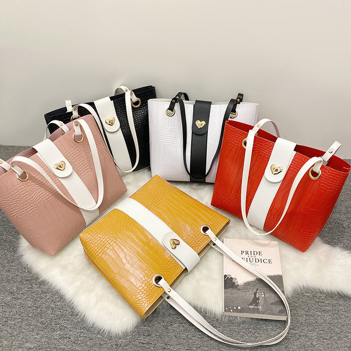 Wholesale Handbag PU Colorblock Crocodile Pattern Large Capacity JDC-HB-Zhonghao003