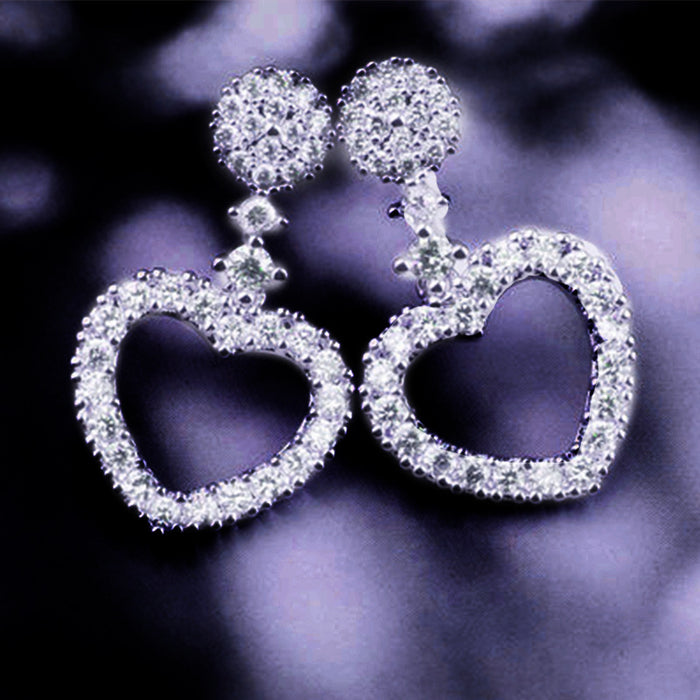 Wholesale Sweet Simple Love Diamond 925 Silver Stud Earrings JDC-ES-JYS009