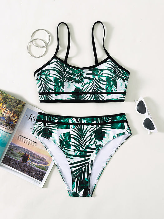 Jewelry WholesaleWholesale tropical rainforest printer split bathing suit bikini JDC-SW-YSha008 Swimwear 燕莎 %variant_option1% %variant_option2% %variant_option3%  Factory Price JoyasDeChina Joyas De China