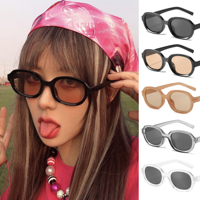 Jewelry WholesaleWholesale milk brown vintage small frame sunshades JDC-SG-JinF046 Sunglasses 季丰 %variant_option1% %variant_option2% %variant_option3%  Factory Price JoyasDeChina Joyas De China