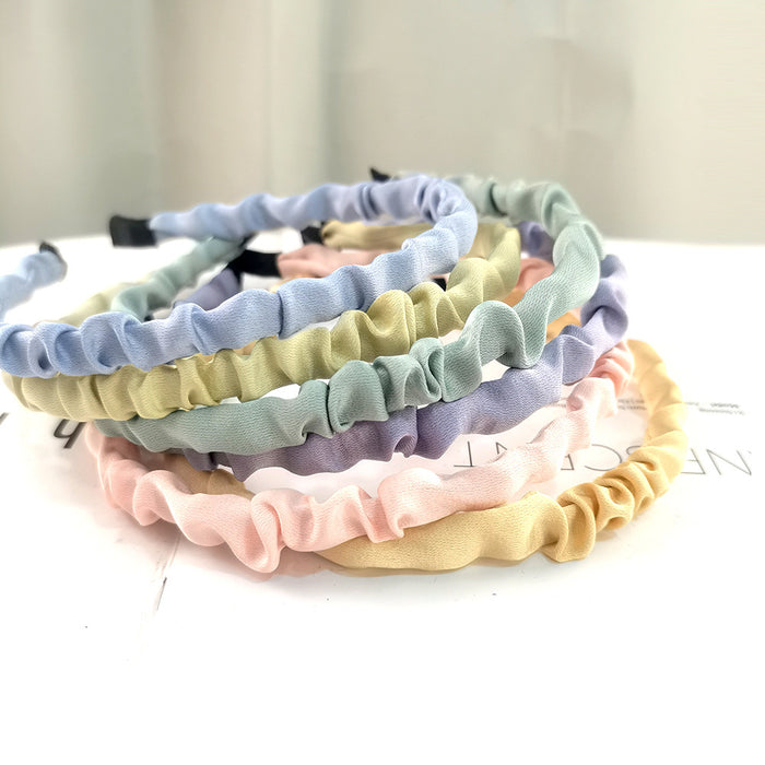 Jewelry WholesaleWholesale pleated candy solid color girly cute headband JDC-HD-Linxiu002 Headband 灵秀 %variant_option1% %variant_option2% %variant_option3%  Factory Price JoyasDeChina Joyas De China