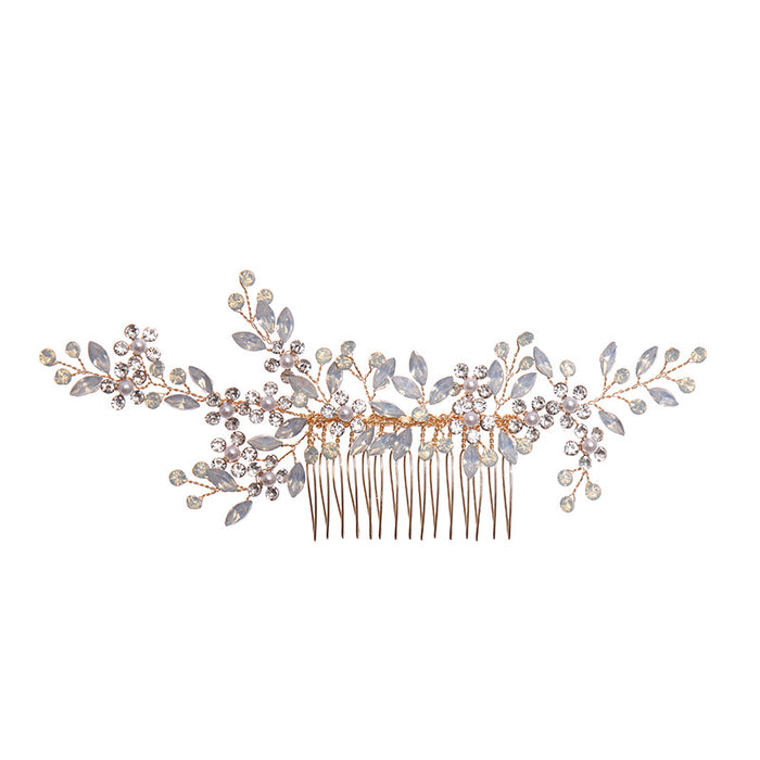 Wholesale crystal headdress protein hand-woven hair comb insert comb plate hair JDC-HC-Nianc002