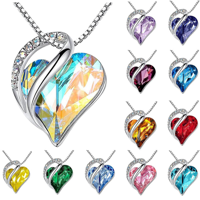 Wholesale Heart Shaped Geometric Birthstone Necklace JDC-NE-KaiS001