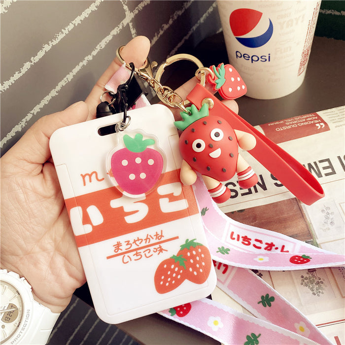 Wholesale student meal card campus card with halter rope card set keychain JDC-KC-YCYK008