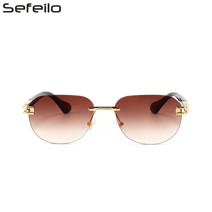 Wholesale Sunglasses Metal Oval Frame JDC-SG-BaoL020