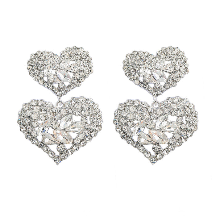 Jewelry WholesaleWholesale Multilayer Heart Shaped Alloy Color Rhinestone Earrings JDC-ES-JL944 Earrings 氿乐 %variant_option1% %variant_option2% %variant_option3%  Factory Price JoyasDeChina Joyas De China