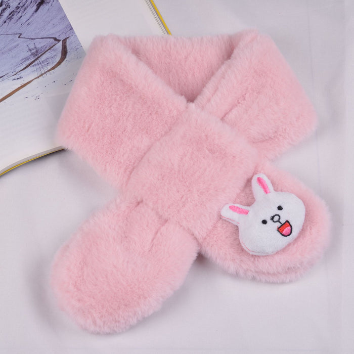 Wholesale Scarf Polyester Imitation Rabbit Hair Cute Cartoon Solid Color Children MOQ≥2 JDC-SF-RuX001