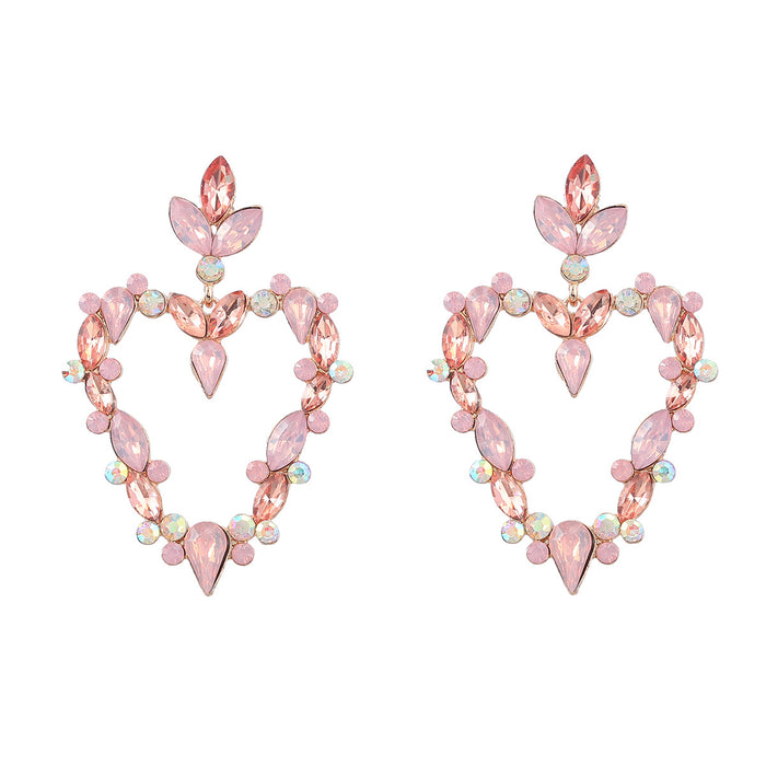 Wholesale Alloy Diamond Rhinestone Heart Earrings JDC-ES-JL994