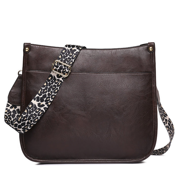 Wholesale Shoulder Bag PU Solid Color Leopard Print Shoulder Strap JDC-SD-ZLD002