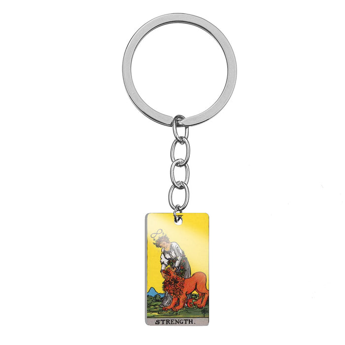 Wholesale Tarot Color Stainless Steel Keychain MOQ≥2 JDC-KC-HuanYu003