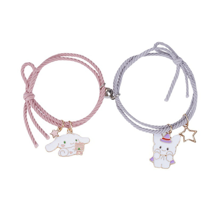 Wholesale Bracelet alloy rubber band cute cartoon magnet magnet hair tie (M) MOQ≥2 JDC-BT-YongY023