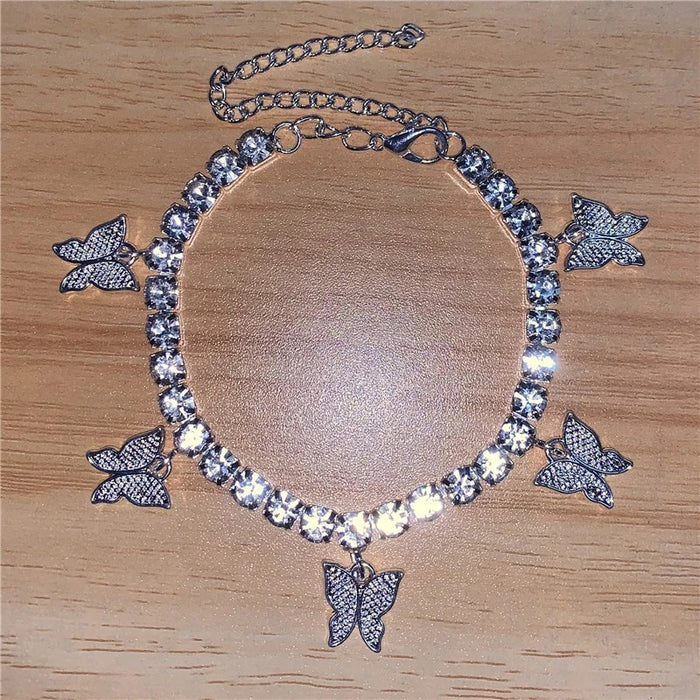 Wholesale Crystal Butterfly Rhinestone Anklet JDC-AS-JiaZ002